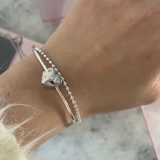 925 Coquette Locket Bracelet 925 Sterling Silver Double Layer Ballet Core Bracelet Nana Anime Fairy Grunge Indie Alternative Shojo Aesthetic