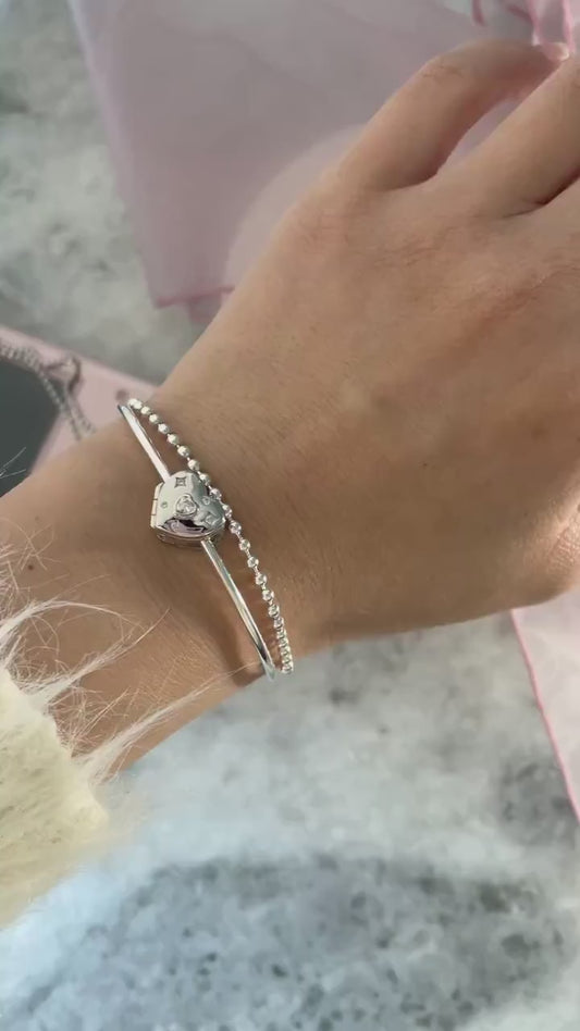 925 Coquette Locket Bracelet 925 Sterling Silver Double Layer Ballet Core Bracelet Nana Anime Fairy Grunge Indie Alternative Shojo Aesthetic