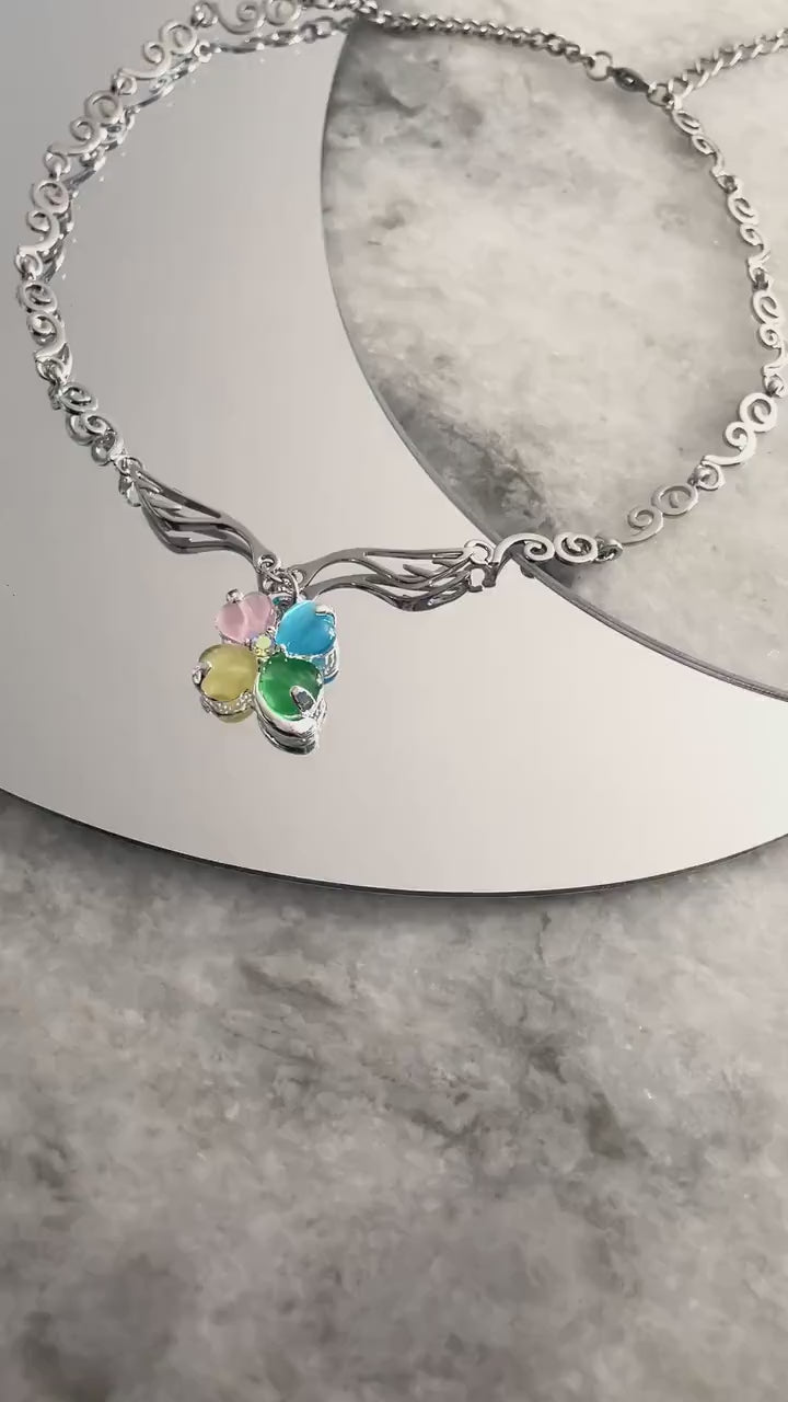 まはろAnapat#9/Wings of Angel/Jewel Angel Wings Choker in Rainbow Clover – Feels Like Sno